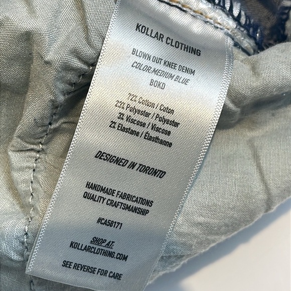 Kollar Clothing blown out knee denim medium blue size 28 - Picture 9 of 10